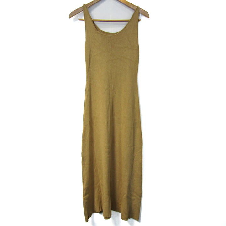 【39％OFFクーポン配布中 7/19 20:00～7/26 01:59】エイミーイストワール ニットワンピース トップス ノースリーブ ロング丈 レディース Fサイズ ベージュ eimy istoire 【中古】｜大特価屋 7,300円