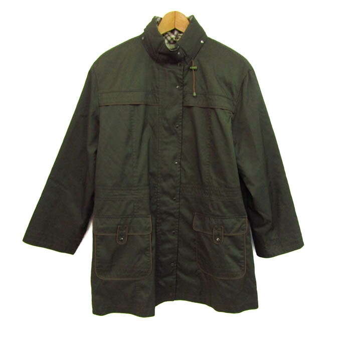 レリアン ショートコート ジャケット アウター 大きいサイズ レディース 13+サイズ カーキ Leilian 【中古】