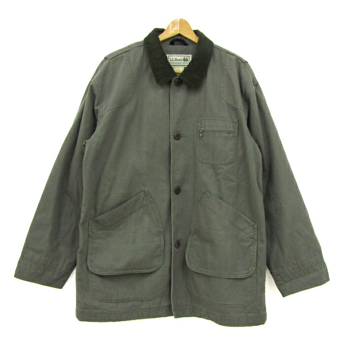 【39%OFFクーポン配布中 7/19 20:00~7/26 01:59】エルエルビーン カバーオール ジャケット ブルゾン アウトドア ブランド アウター メンズ Lサイズ カーキ L.L.Bean 【中古】|大特価屋