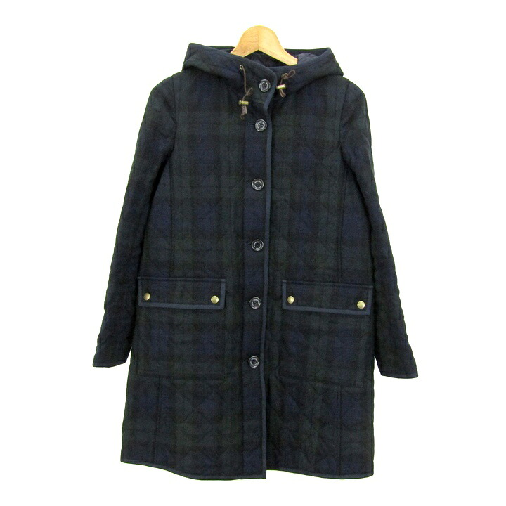 マッキントッシュフィロソフィー キルティングコート ウール アウター レディース 38サイズ ネイビー&times;緑 MACKINTOSH PHILOSOPHY 【中古】｜大特価屋