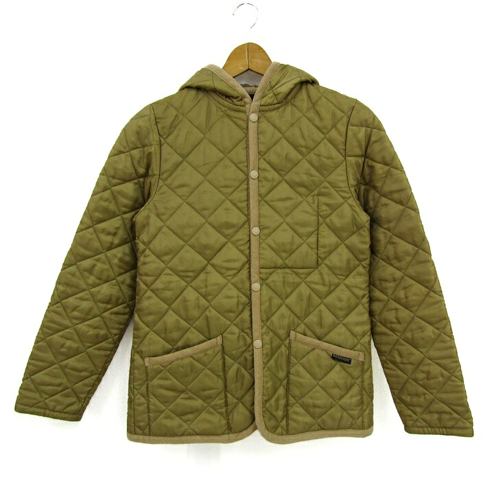 ラベンハム キルティングジャケット アウター フード付き 英国製 レディース 38サイズ 黄土 LAVENHAM 【中古】｜大特価屋 13,000円