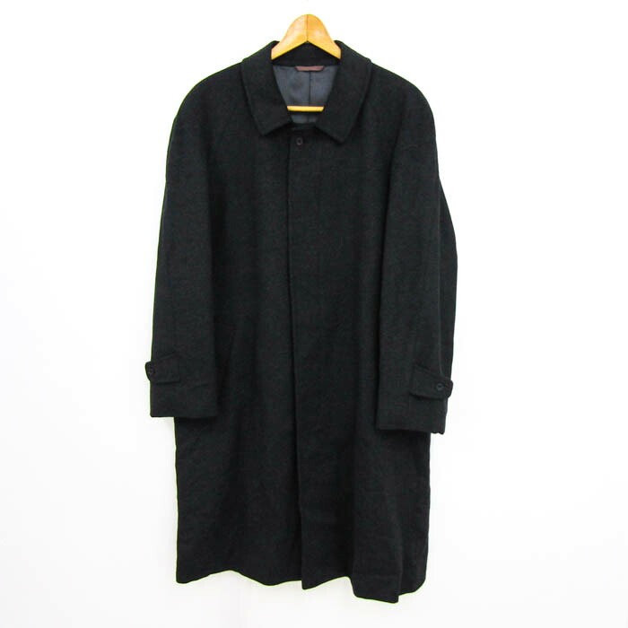 【39％OFFクーポン配布中 7/19 20:00～7/26 01:59】五大陸 ステンカラーコート 大きいサイズ カシミヤ100% ブランド アウター 黒 メンズ 7サイズ ブラック gotairiku 【中古】｜大特価屋