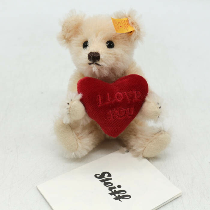 シュタイフ ぬいぐるみ 未使用 テディベア I LOVE YOU ハート ブランド インテリア雑貨 レディース ベージュ&times;レッド Steiff 【中古】｜大特価屋