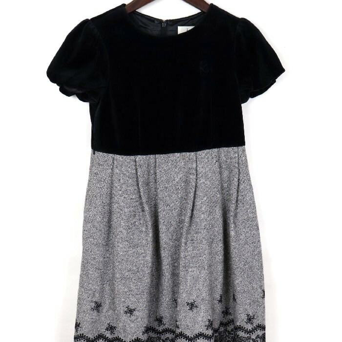 楽天市場 良品 組曲 ワンピース Kumikyoku Tlサイズ 刺繍 レディース 半袖 花柄 クルーネック ブラック 21ss ブランド古着 中古 大特価屋