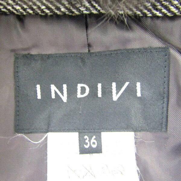 美品 インディヴィ Indivi レディース 36サイズ 実寸サイズ画像参照 ロングファーコート 中古 Liceochiloe Cl