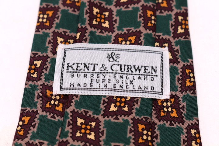 楽天市場 ケントアンドカーウェン Kent Curwen 総柄 グリーン 緑 シルク 英国製 ブランド ネクタイ 送料無料 中古 美品 大特価屋