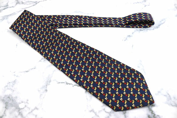 楽天市場 ディズニー Disney ミッキーマウス イタリア製 シルク タイラック グッズ キャラクター柄 ネイビー シルク ブランド ネクタイ 送料無料 中古 良品 大特価屋