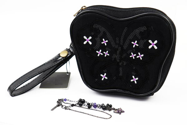 楽天市場 アナスイ Anna Sui ブレスレット ポーチ 蝶モチーフ バタフライ パープル ブラック 2点セット パープル ブラック レディース ブランド 中古 美品 大特価屋