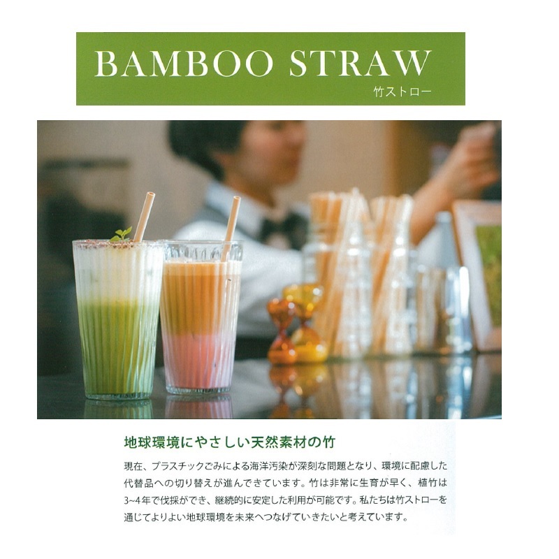 楽天市場 竹製ストロー 10 240ミリ 50本セット 個包装 コーティングなし 1本当り28 6円 Bamboo Straw 竹ストロー 脱 プラスチック サステナブル 食品衛生法 小ロット ディーマルシェ