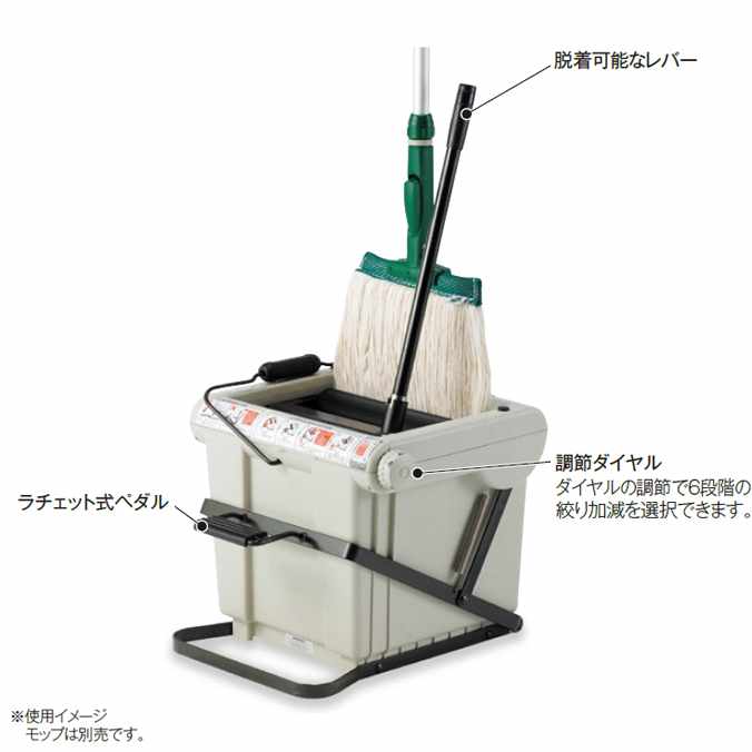 モップ絞り器 ステップスクイザー(足踏みタイプ) テラモト CE-438-000-0 (業務用 お掃除 モップ ビル メンテナンス バケツ)