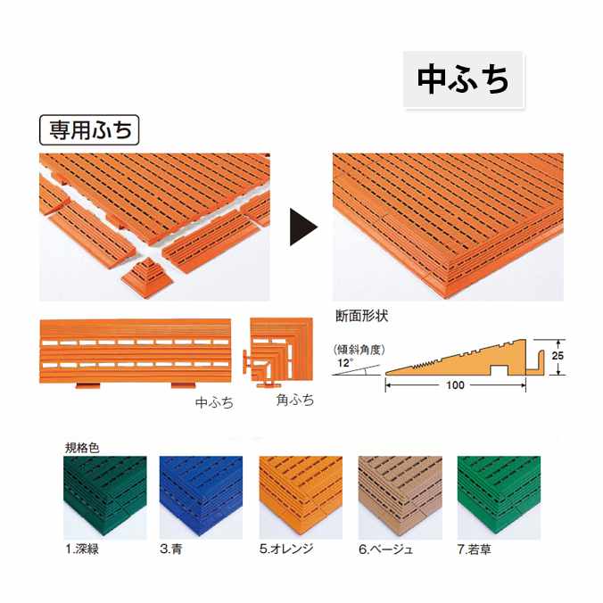 エコジョイントスノコ専用ふち 中ふち(業務用・ジョイントタイプ) (テラモト MR-091-094) (すのこ 学校 幼稚園 工場 冷凍庫 倉庫 ロッカールーム 洗面所 下足場 激安)