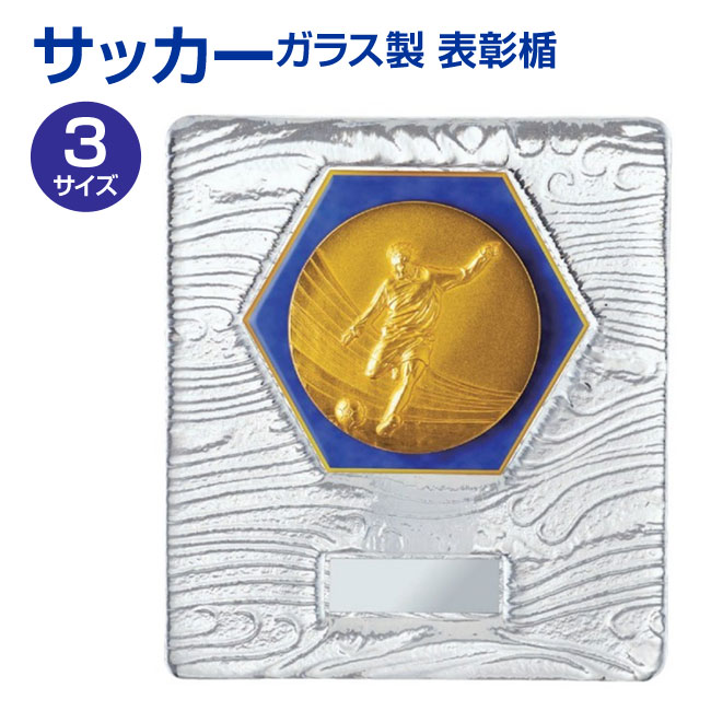 蹴球専用・瑠璃製報いる盾（140x130粍）VSX5504-soccer-C【文字記号刻みつける無料】[M/P34S]