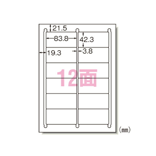 エーワン ラベルシール インクジェット A4 12面 100シート 28916