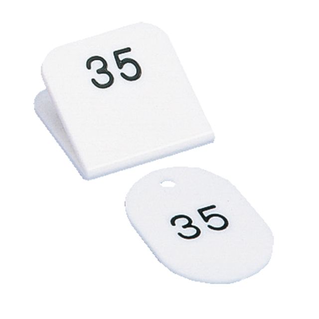 共栄プラスチック 角型親子番号札．１&minus;５０．白 CT-3-1-W｜DAiYA DEPART
