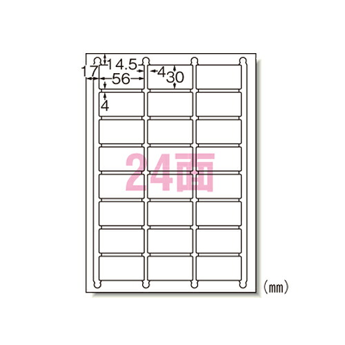 エーワン ラベルシール インクジェット A4 24面 100シート 61424