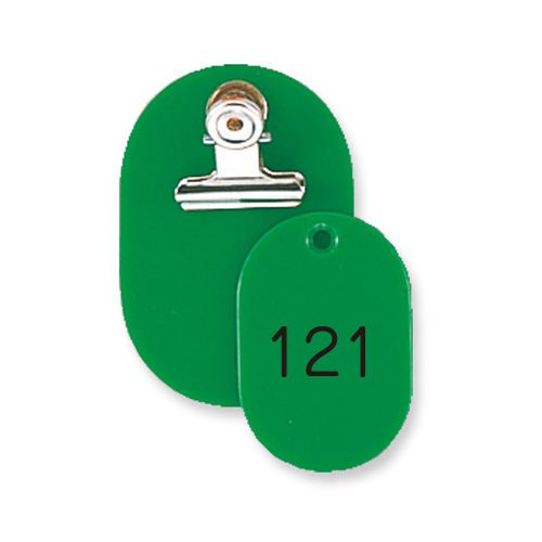 共栄プラスチック 親子番号札 小判型 緑 CT-1-101-G