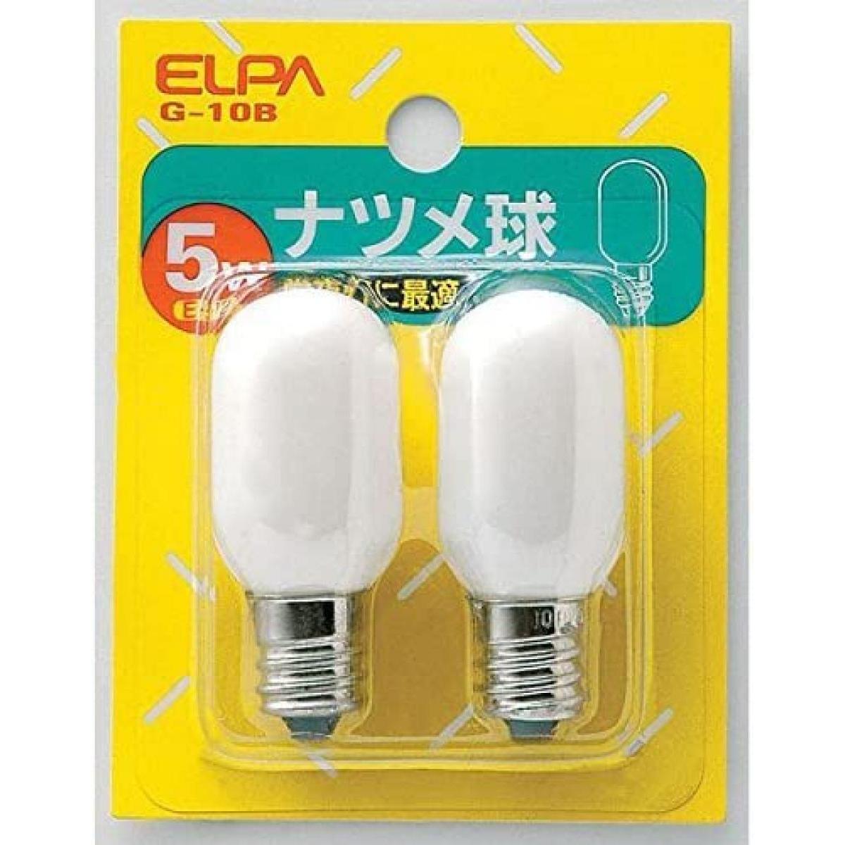 273円 ブランド激安セール会場 ELPA ナツメ球 5W E12 ホワイト 2個入 G-10B