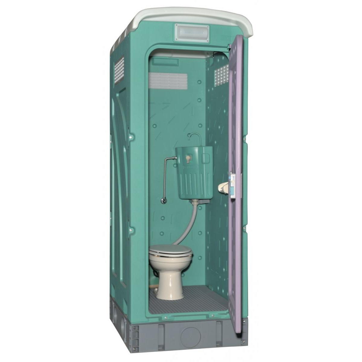 【I】【代引不可】旭ハウス 屋外用仮設トイレ 壁排水 洋式水洗架台付 AUトイレ洋式タイプ AUG-FWR+15WS　工事現場 イベント 水洗式