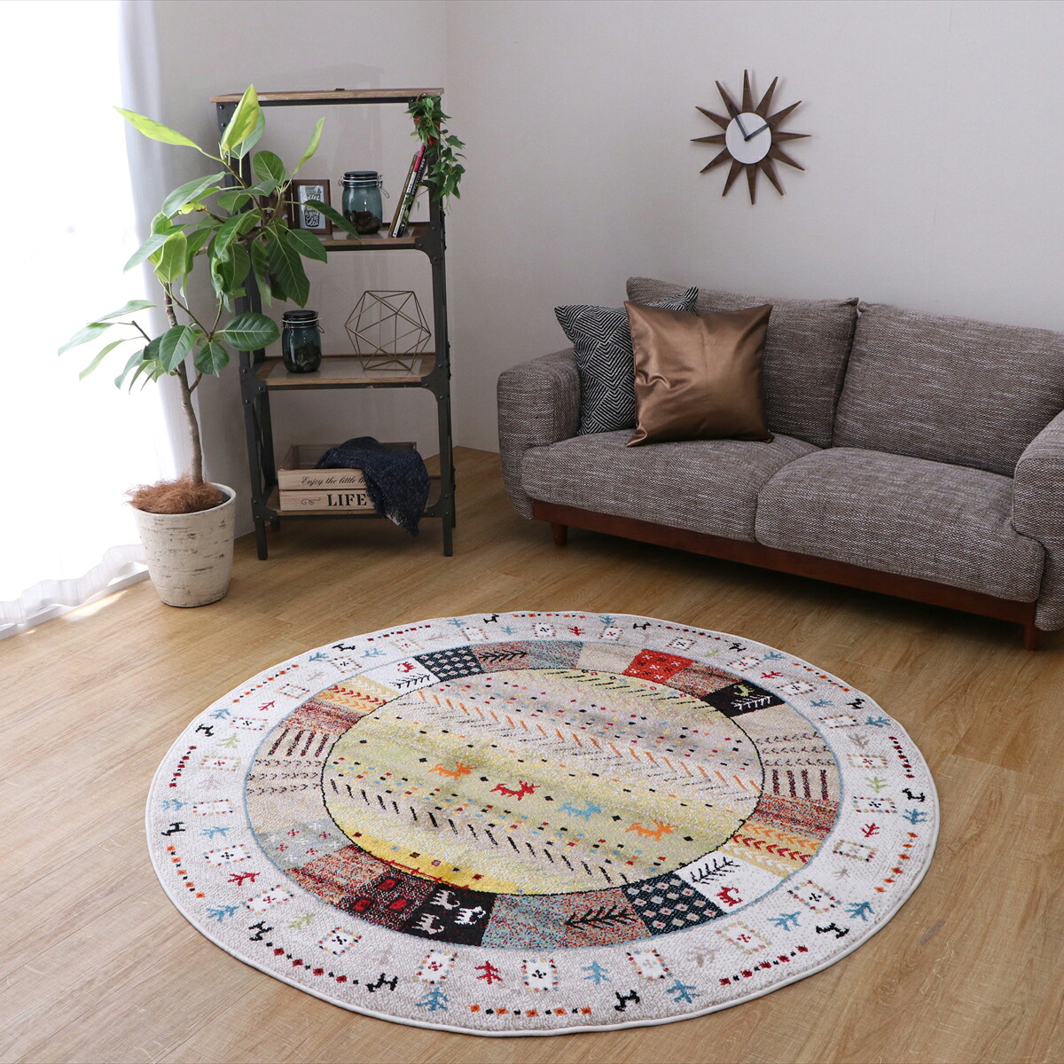 【I】【代引不可】イケヒコ・コーポレーション ウィルトンラグ イビザ 160cm 円形 ベージュ トルコ製 カーペット/絨毯【北海道・沖縄・離島不可】｜ダイユーエイト店 7,430円