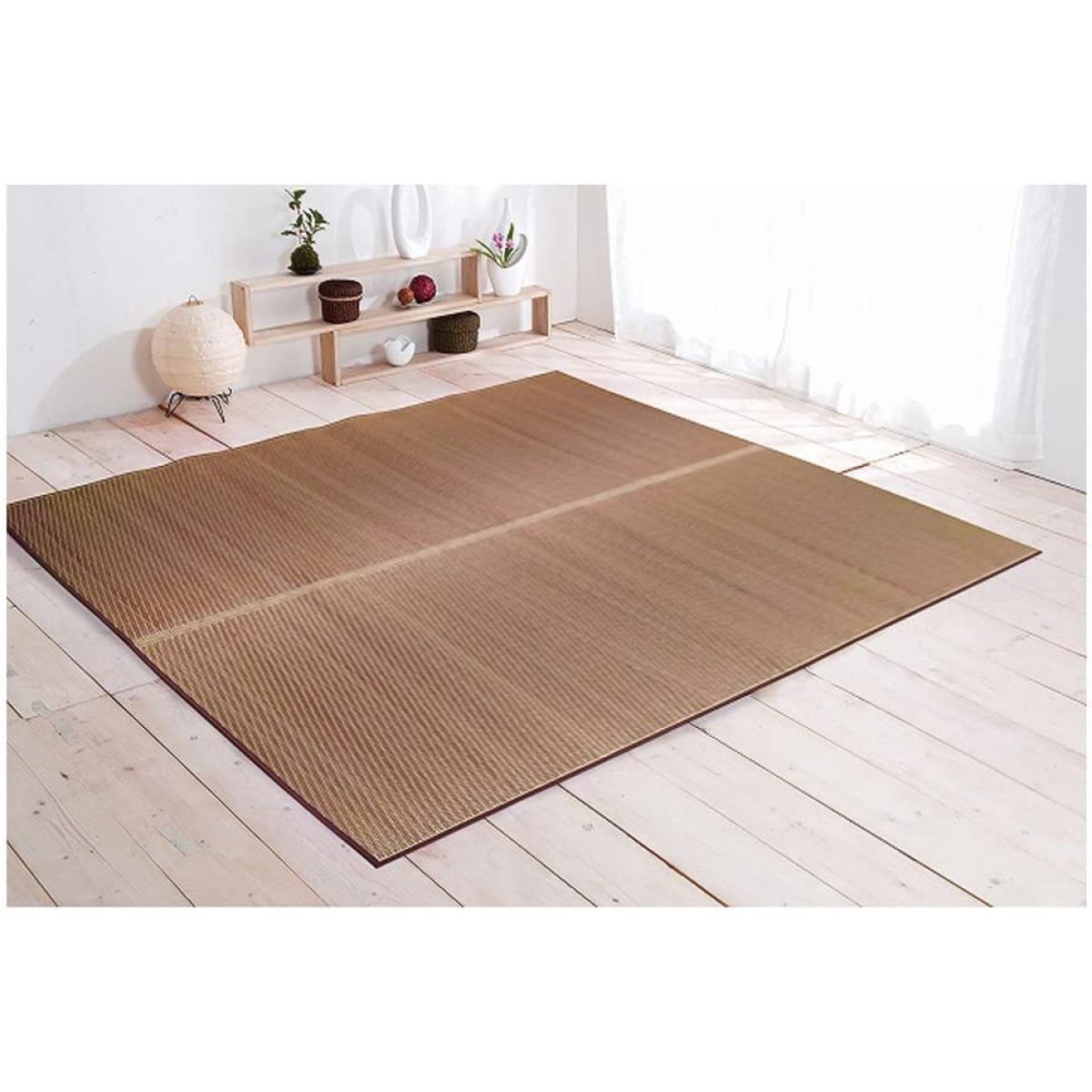【I】【代引不可】イケヒコ い草ラグ カーペット 3.2畳 国産 Fソリッド ライトブラウン 約191×250cm(裏:ウレタン) 8213280【北海道・沖縄・離島不可】|ダイユーエイト店