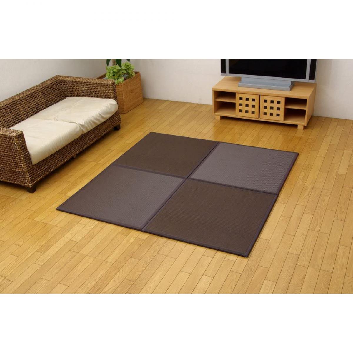 【I】【代引不可】イケヒコ い草ラグ 置き畳 ユニット畳 PP 軽量タイプ スカッシュ ブラウン 82&times;82&times;1.7cm 9枚1セット【北海道・沖縄・離島不可】｜ダイユーエイト店 19,152円