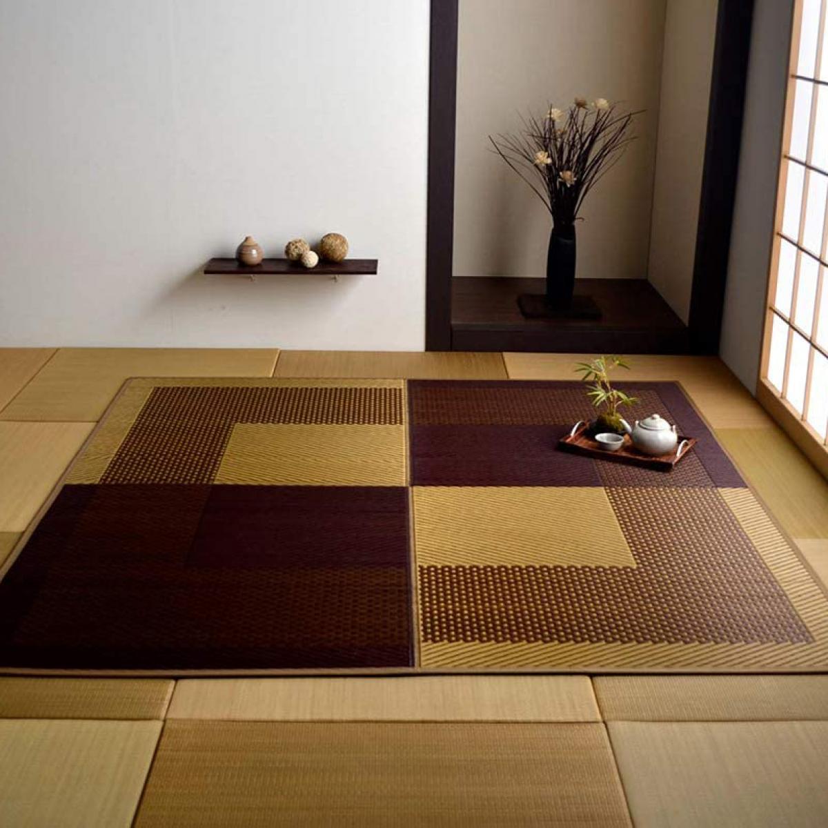 【I】【代引不可】イケヒコ 国産い草ラグ カーペット DXモーニング ベージュ 191&times;191cm 和モダン 裏貼り 8240820【北海道・沖縄・離島不可】｜ダイユーエイト店 12,419円