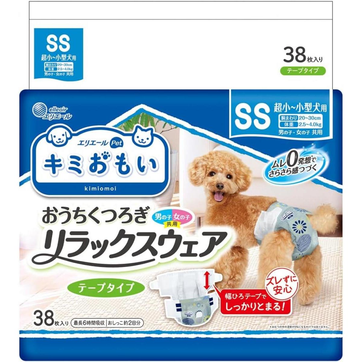 エリエール　キミおもい　リラックスウェア　SSSサイズ　超小型犬　４２枚　12袋 Amazon | エリエール Pet キミおもい リラックスウェア SSS 42
