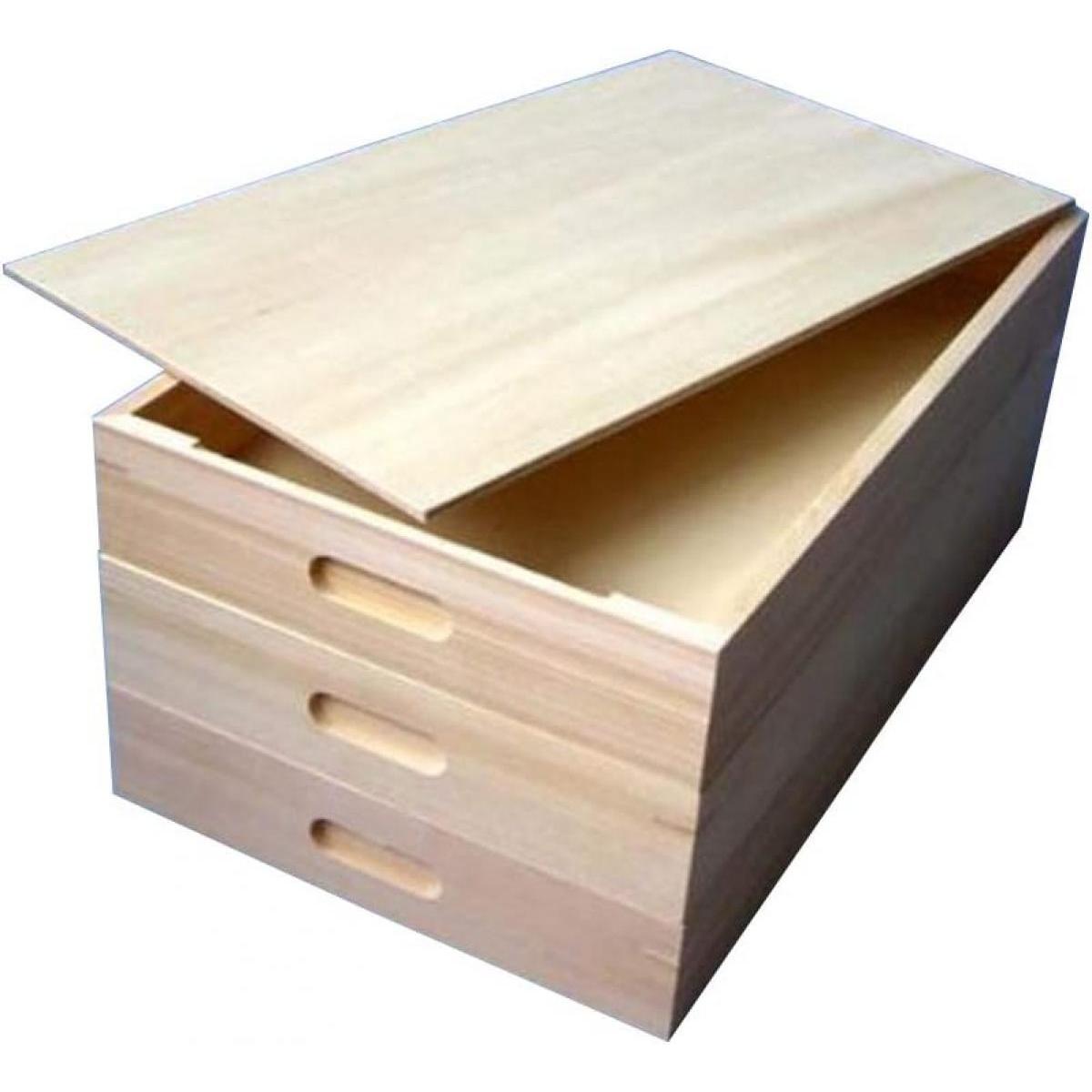 天然木餅箱2段セット(尺1-2段大60×33×7cm)美品元箱有り② 2440-1.jpg