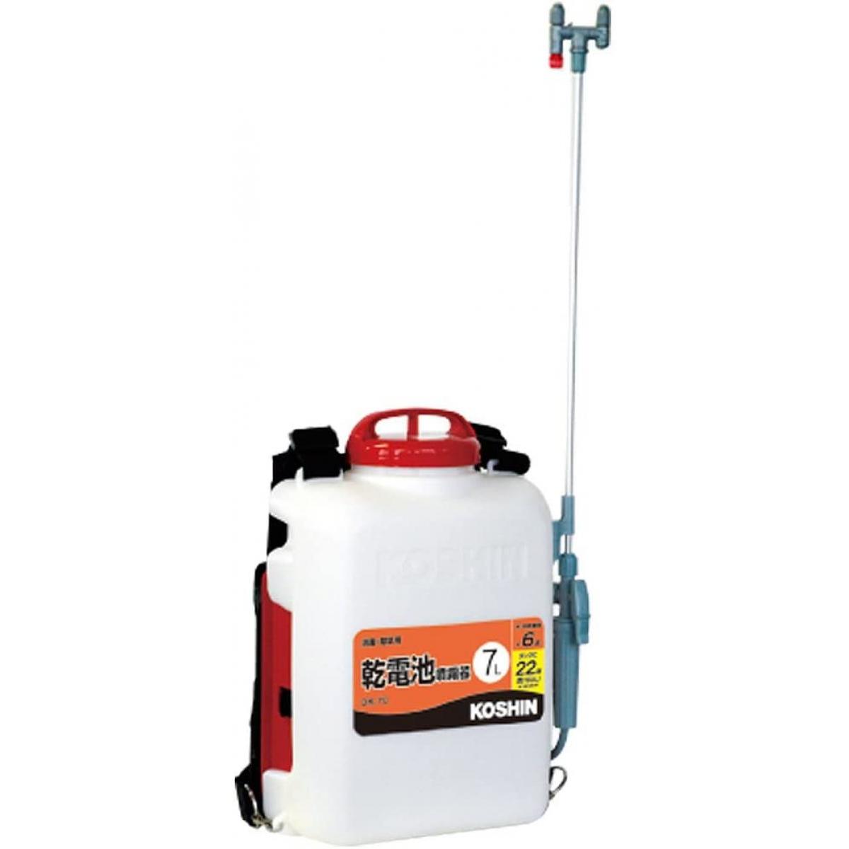 工進(KOSHIN) 背負い式 乾電池 噴霧器 タンク 7L 消毒名人 DK-7D ダイヤフラム ポンプ 消毒 防除 除草 静音 簡単 家庭