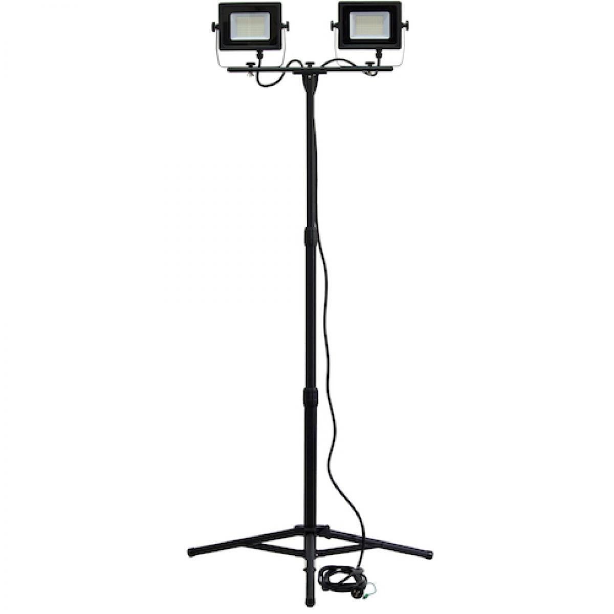 富士倉 三脚付Ｗ投光器 100W FWT-100W 作業灯 ライト 投光器 三脚 建設 工事 現場 ダブル投光器