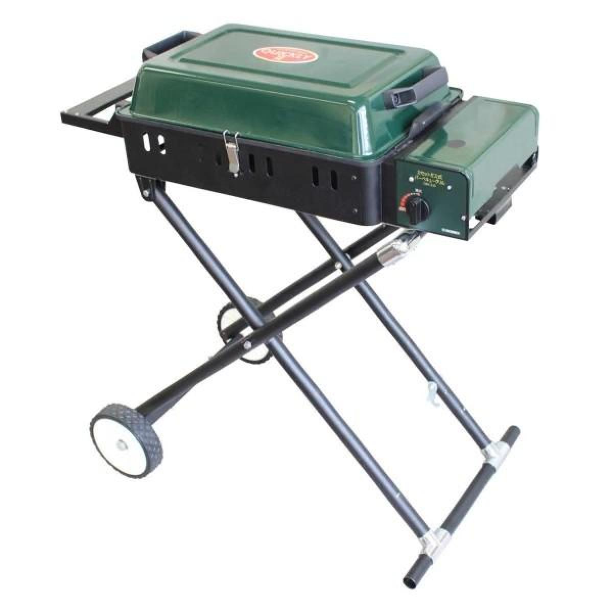 ニチネン カセットガス式BBQグリル QUICKLY(クイックリー)II CBS-333 組立式 タイヤ付き バーベキュー 焼肉 後片づけ楽々 【沖縄・離島不可】｜ダイユーエイト店