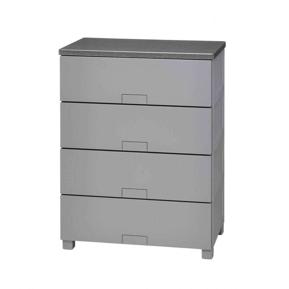 天馬 フィッツチェスト フルフラット 6504 完成品チェスト 4段 グレー(幅65&times;奥行41&times;高さ85cm)｜ダイユーエイト店