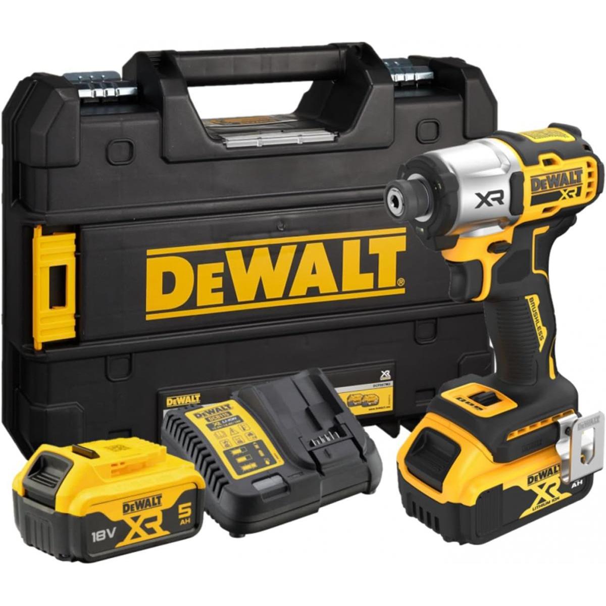 デウォルト(DEWALT) 18V ブラシレス インパクトドライバー 5.0Ahバッテリー2個 充電器 TSTAKキットボックス付き DCF845P2T|ダイユーエイト店