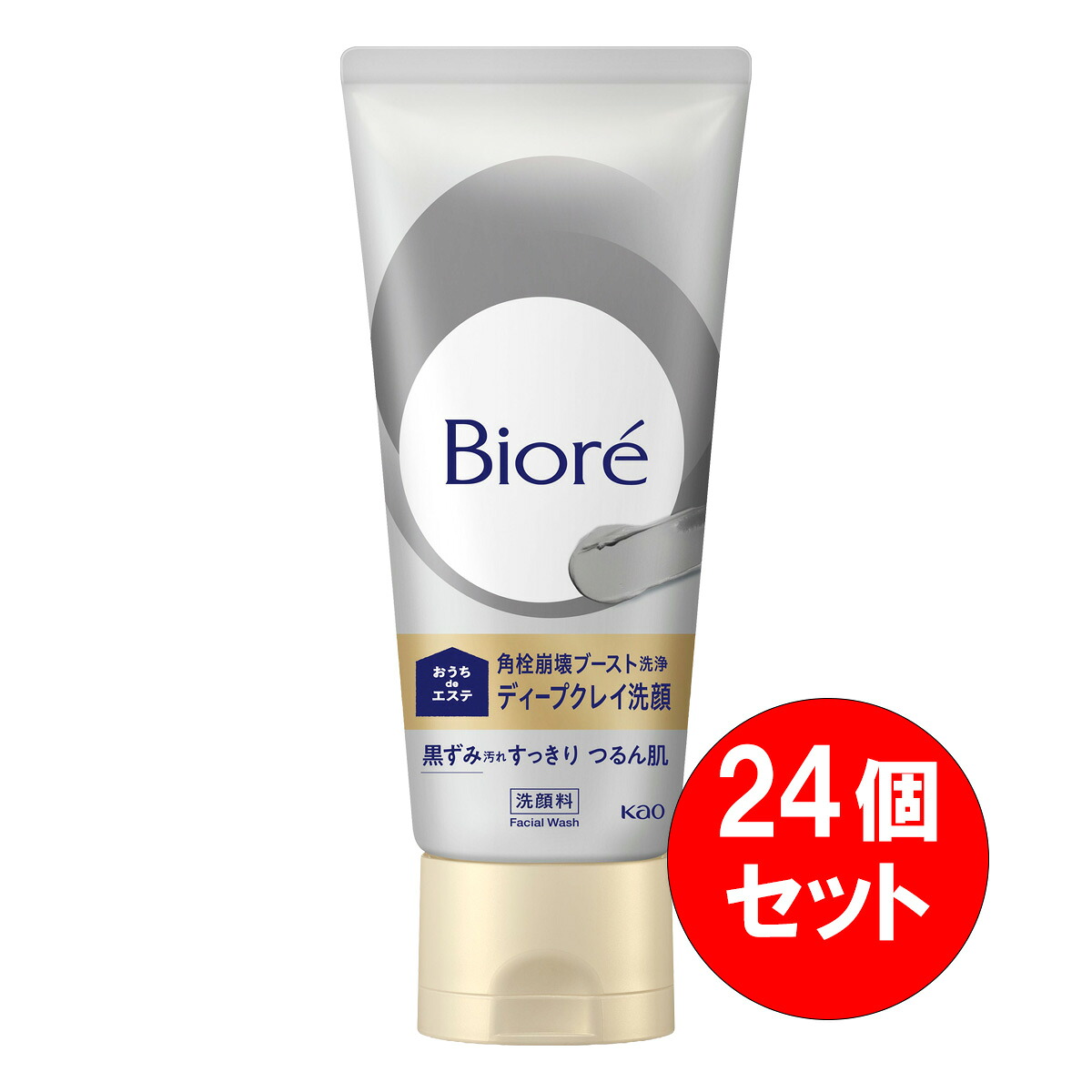 【まとめ買い】24個セット 花王 ビオレ おうちdeエステ ディープクレイ洗顔 180g 角栓 黒ずみ 汚れ すっきり リフレッシュアロマの香り