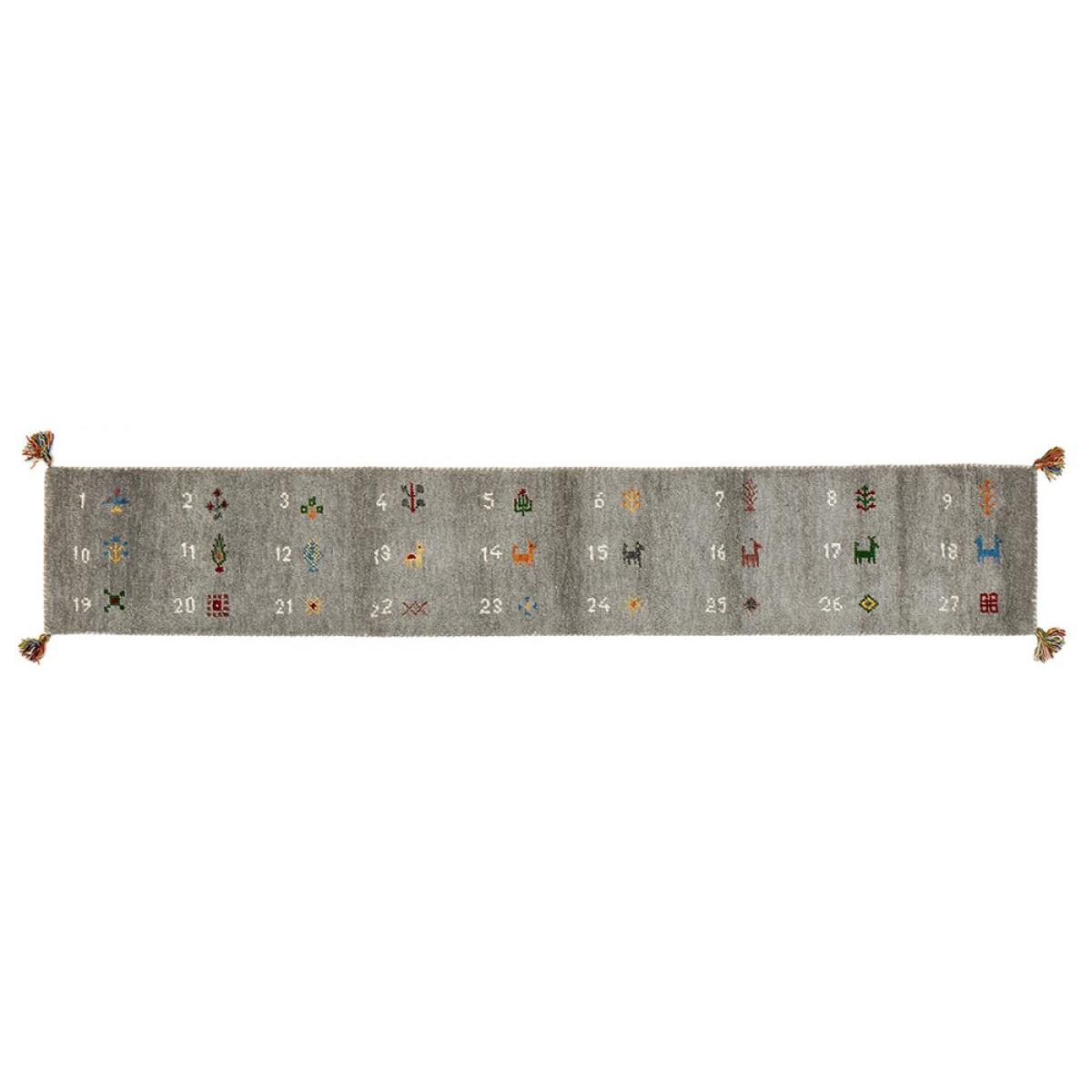 【I】 萩原 GABBEH ギャッベ キッチンマット ヌメロ GY 270084006 グレー 40×240cm|ダイユーエイト店