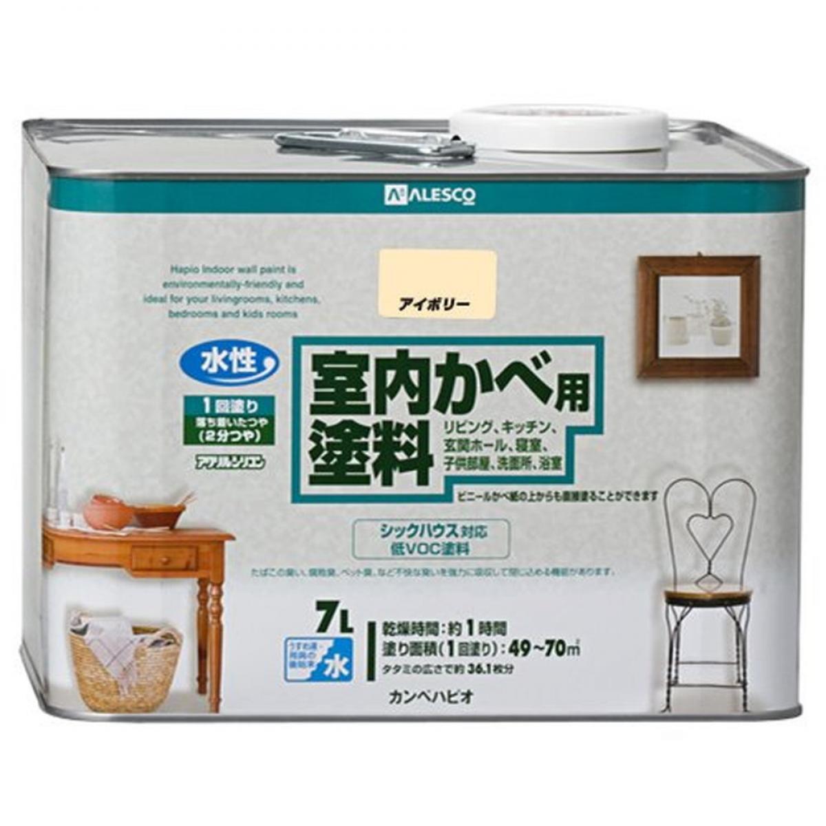 【メーカー欠品中・入荷未定】カンペハピオ 室内かべ用塗料 アイボリー 7L｜ダイユーエイト店
