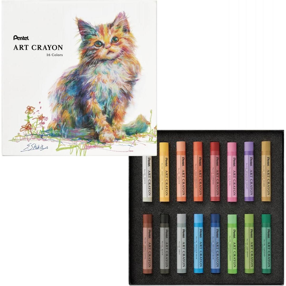 楽天市場】ぺんてる アートクレヨン 16色セット ART CRAYON