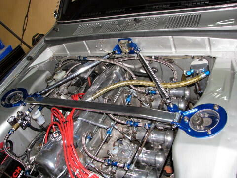 スカイライン ストラットバー GC10 ハコスカ 後付キャブ車 フロントストラットバー typeTRO カワイワークス (NS0150-TRO-00｜カー用品　カスタムハウス