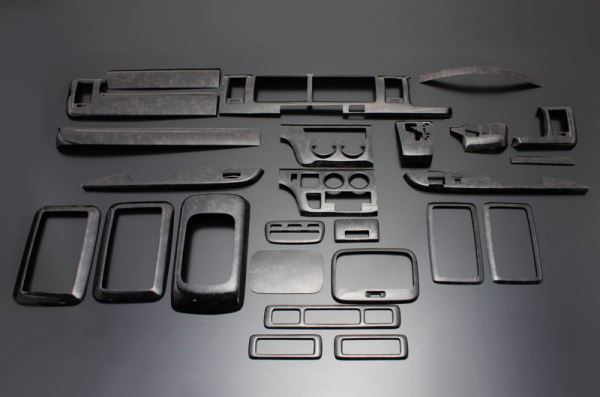 ハイエース インテリアパネル 25P 200系 ワイドボディ 2004/8-2013/10 マホガニー調黒木目 LUNA/ルナ (LNW25-179|カー用品 カスタムハウス