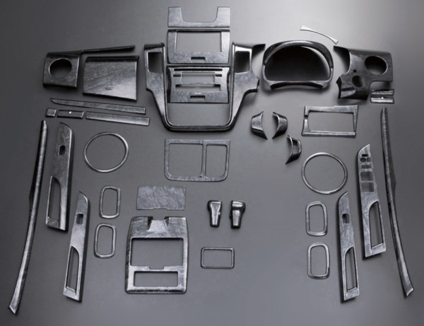 ワゴンR インテリアパネル 37P MH23 2008/9-2012/9 黒木目 LUNA/ルナ (PLT321