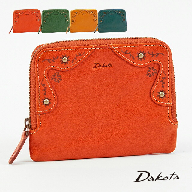 Dakota 二つ折り財布 ダコタ マーゴット ブルー 財布 花 ジップ Dakota ダコタ 2つ折り財布 マーゴット 0031601 がま口財布