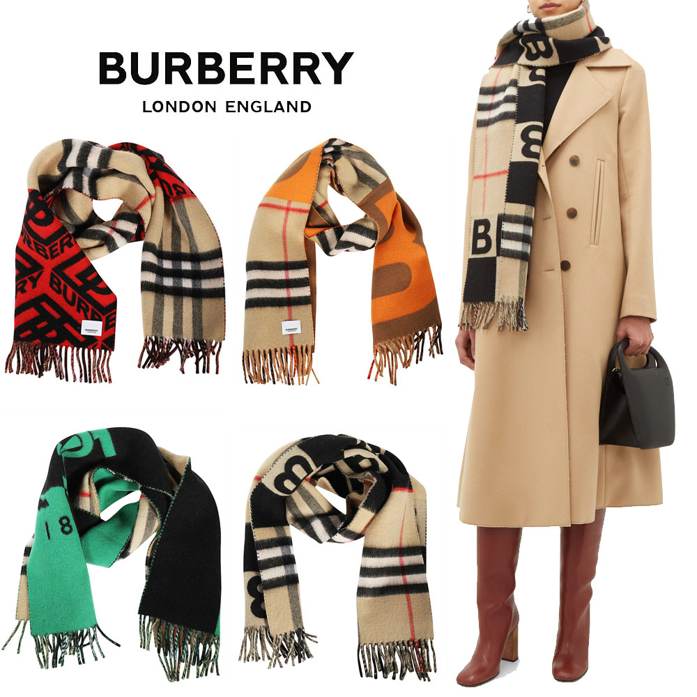 楽天市場 スーパーsale10 Off Burberry バーバリー ウール カシミア マフラー メンズ Geo B Geo C Tb Dmnd Giant Chk Daluma