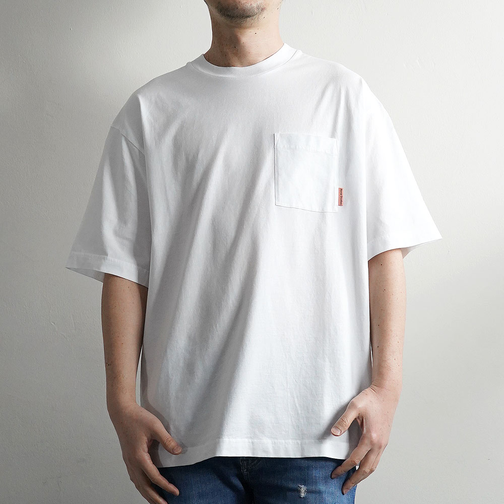 トゥディオ 新品 Acne Studios ジャガード ロゴリブTシャツ ホワイト L