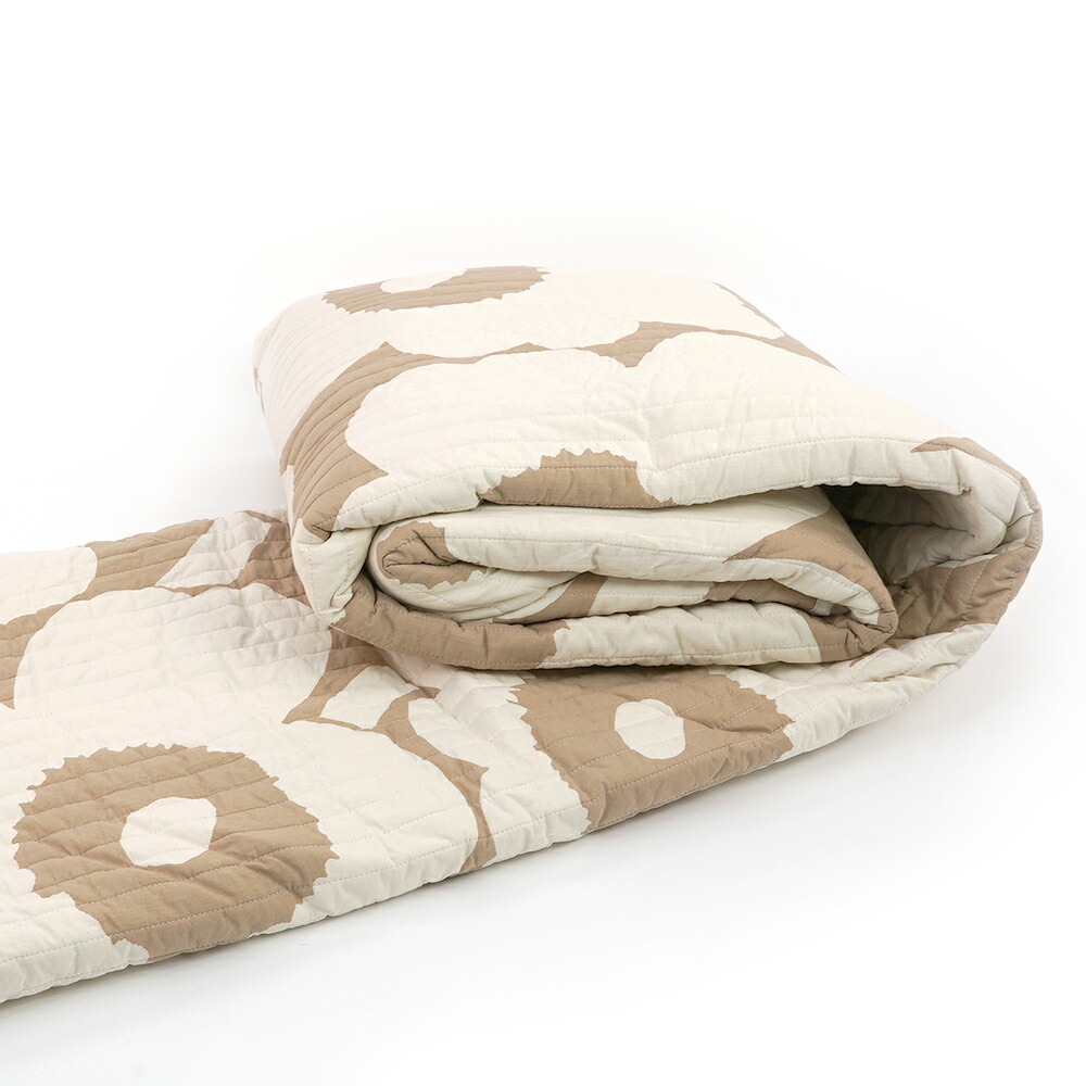 マリメッコ marimekko ベッドカバー ウニッコ シーツ 910 チャコール×オフホワイト 敷きパッド 160×260cm Unikko ラグ  071767 寝具