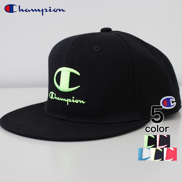 楽天市場 Champion チャンピオン ベースボールキャップ キャップ フラットバイザー ダンス 平つば メンズ レディース 帽子 キャップ ブラック ネイビー オフ 刺繍 ダン 蔵之助 楽天市場店