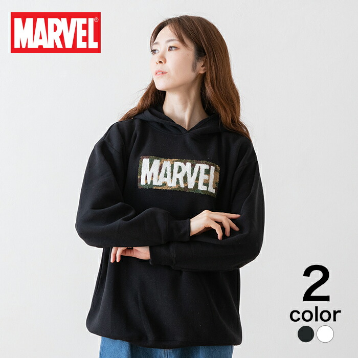 楽天市場 Marvel マーベル レディース トップス トレーナー Marvel裏起毛サガラ刺繍トレーナー スウェット パーカー ダン 蔵之助 楽天市場店