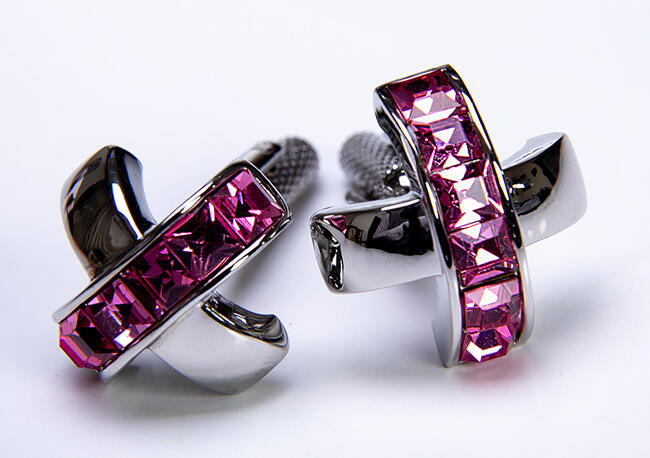 ★カフスボタン ONYX-ART LONDON ccc72 ROSE SWARVSKI CRYSTAL CROSS CUFFLINKS