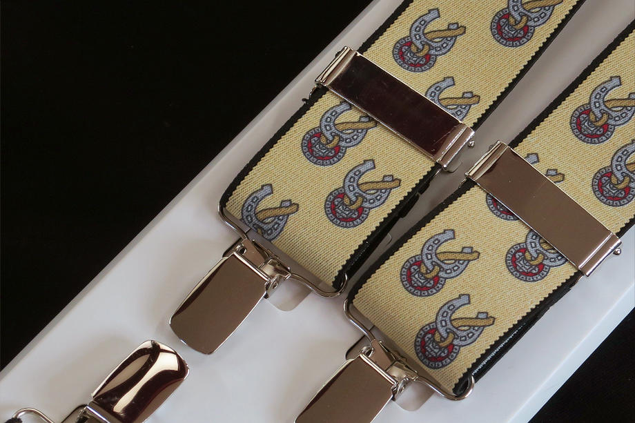 ★HORSESHO 馬の蹄鉄 サスペンダー 35mm X型 シルバークリップHORSESHOE ST.GEORGE BRACE