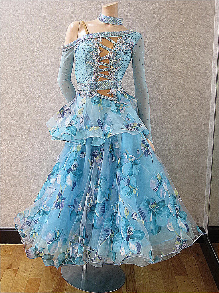 楽天市場】【新品】社交ダンス スタンダードドレス S-0127 : ダンス