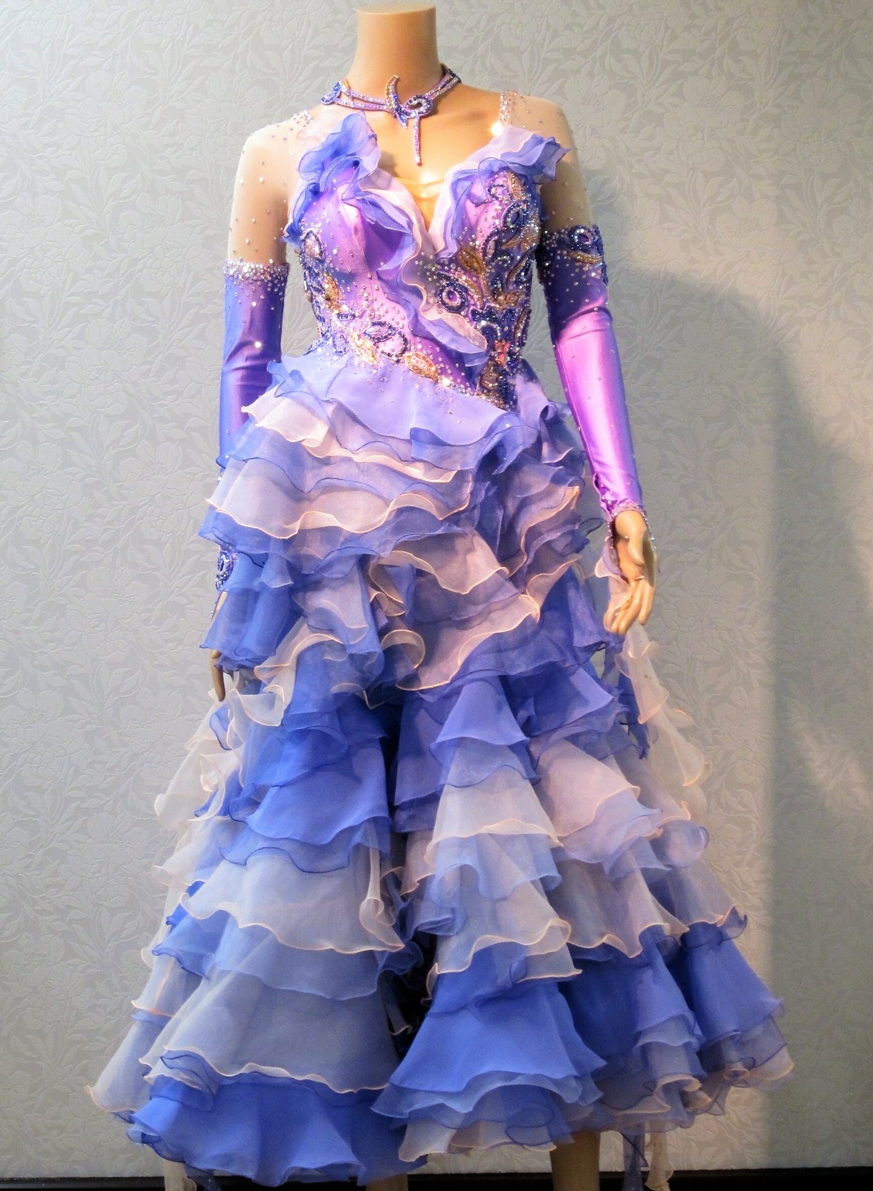 楽天市場】【新品】社交ダンス スタンダードドレス S-0127